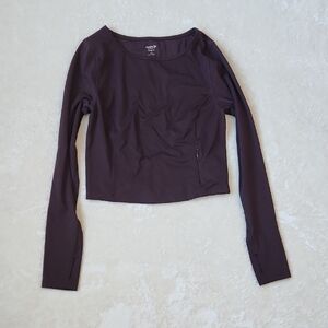 Old Navy Active Cropped Long Sleeve Top, Size Small, Purple